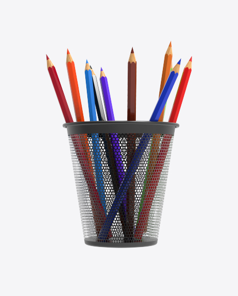 Colored Pencils in Bucket