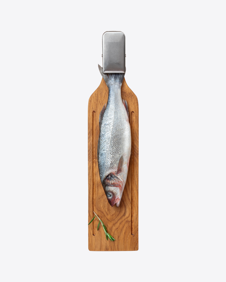 Raw Fish on Wooden Board