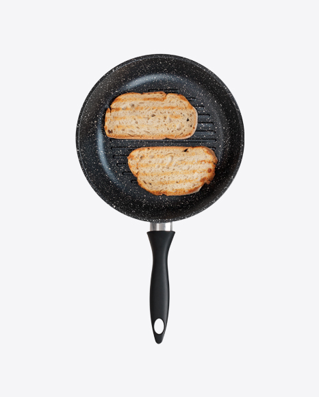 Grilled Bread Slices in Grill Pan