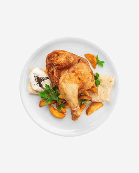 Fried Chicken Piece w/ Country Potatoes