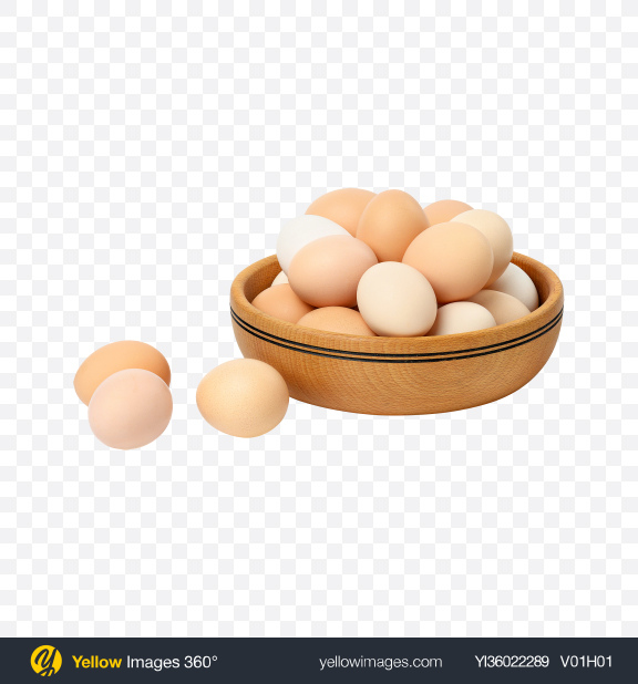Download Chicken Eggs in Wooden Bowl Transparent PNG on YELLOW Images