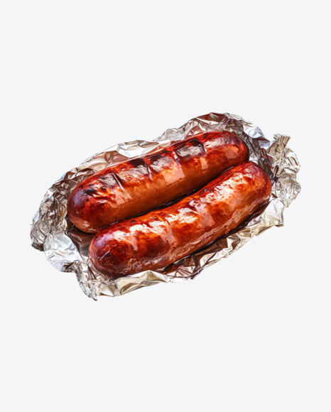 Baked Sausages on Foil Paper