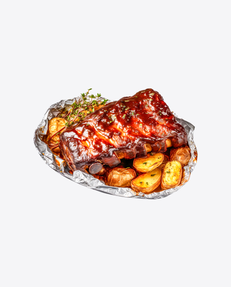 Barbecue Ribs with Baked Potato