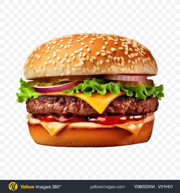 Download Beef Burger Transparent PNG on YELLOW Images