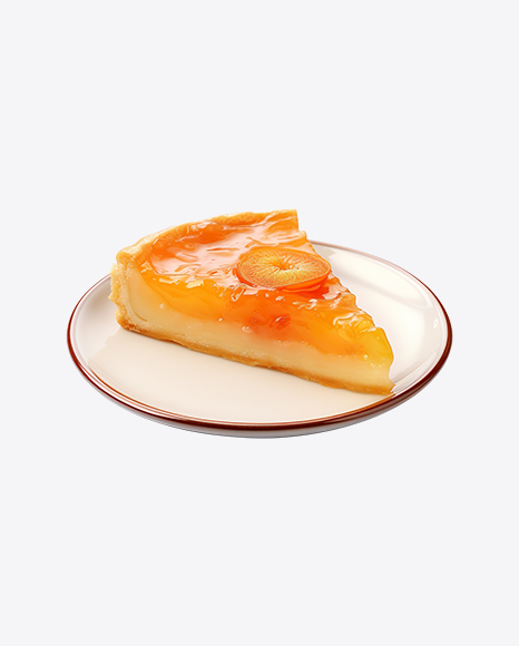 Slice of Apricot Cake on Plate