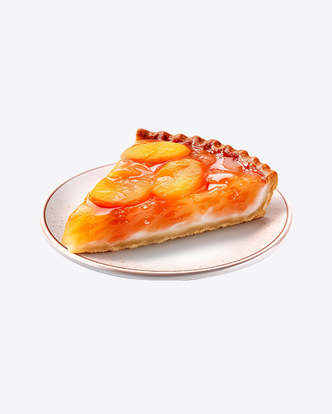Slice of Apricot Pie on Plate