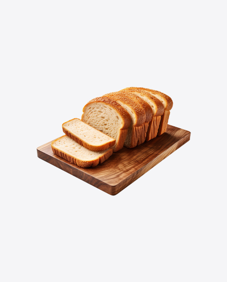 Bread Slices on a Wooden Board