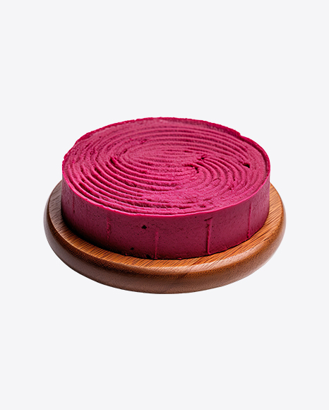 Beetroot Mousse on Wooden Plate