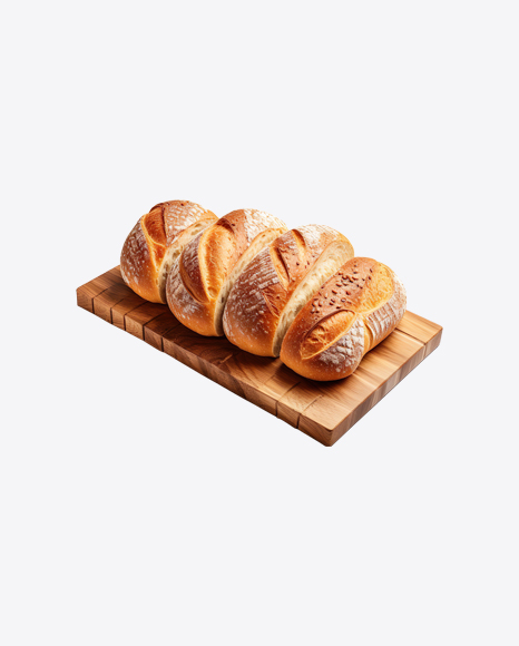 Bread Slices on a Wooden Board
