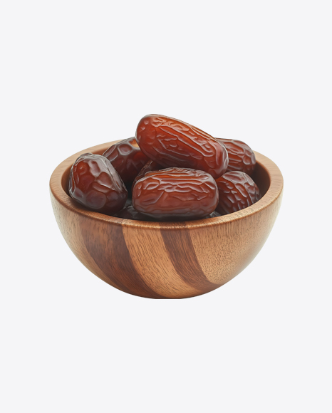 Dates in Wooden Bowl