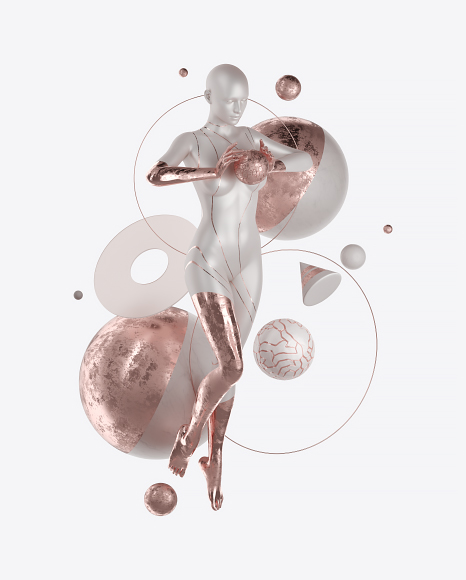 Abstract Set with Female Body PNG