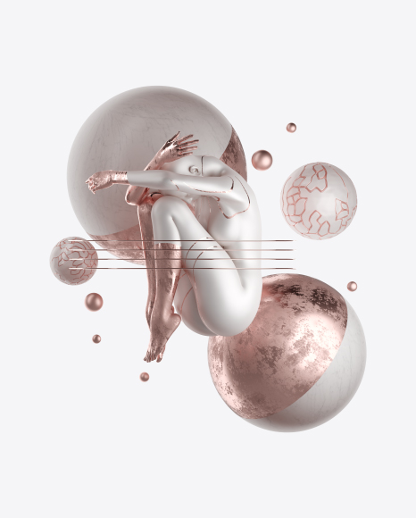 Abstract Set with Female Body PNG