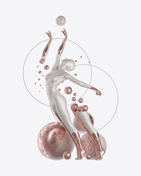 Abstract Set With Female Body PNG