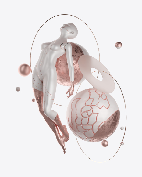 Abstract Set with Female Body PNG