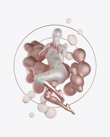 Abstract Set with Female Body PNG
