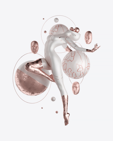 Abstract Set with Female Body PNG