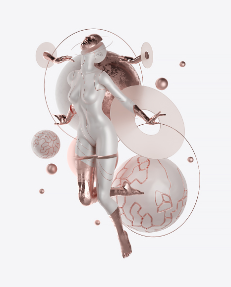 Abstract Set with Female Body PNG