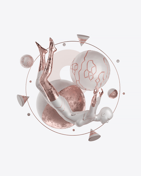 Abstract Set with Female Body PNG