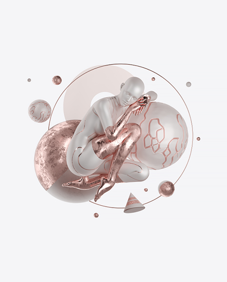 Abstract Set with Female Body PNG