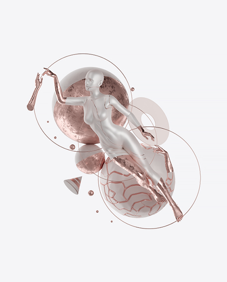 Abstract Set with Female Body PNG