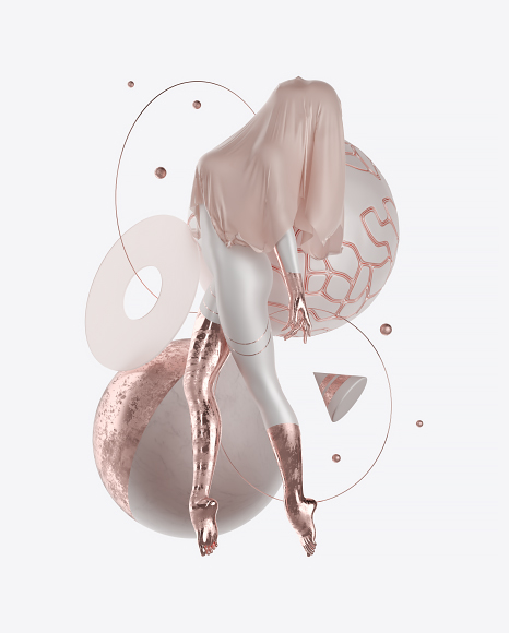 Abstract Set with Female Body PNG