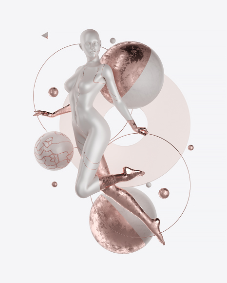 Abstract Set with Female Body PNG