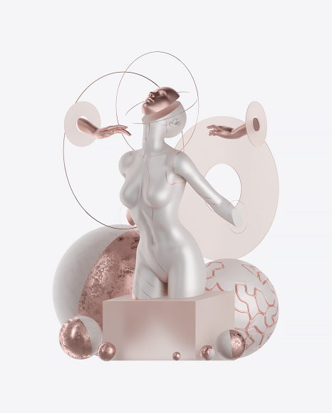 Abstract Set with Female Body PNG