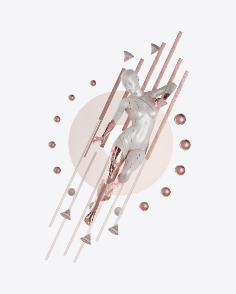 Abstract Set with Female Body PNG