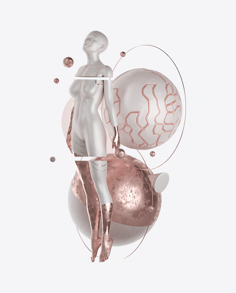 Abstract Set with Female Body PNG