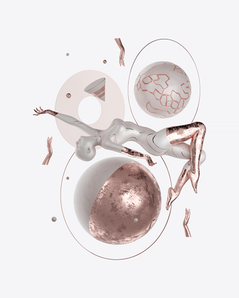 Abstract Set with Female Body PNG