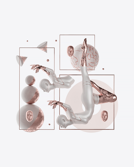 Abstract Set with Female Body PNG