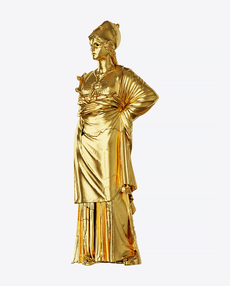 Gold Woman Sculpture PNG
