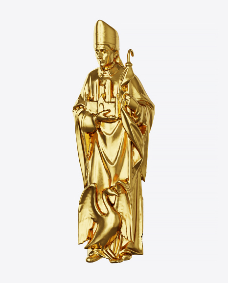 Golden Saint Hugh Sculpture PNG
