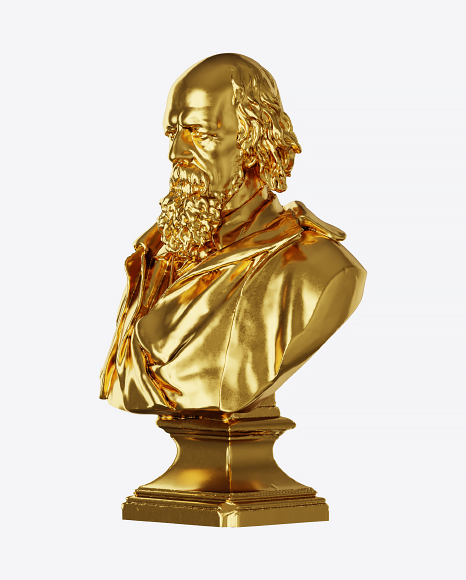 Golden Bust of Man PNG