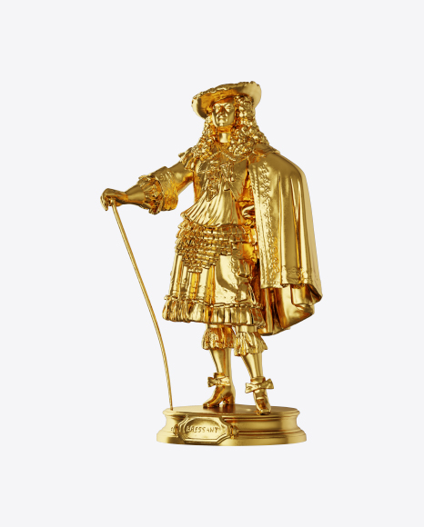 Golden Sculpture of Man PNG