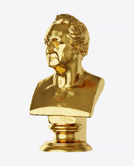 Golden Bust of Goethe PNG