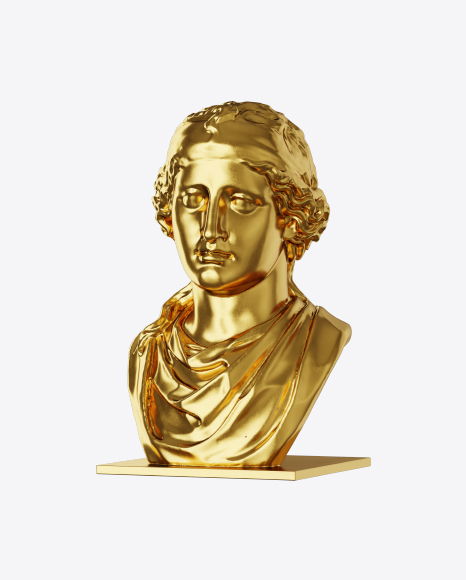 Golden Bust of Woman PNG