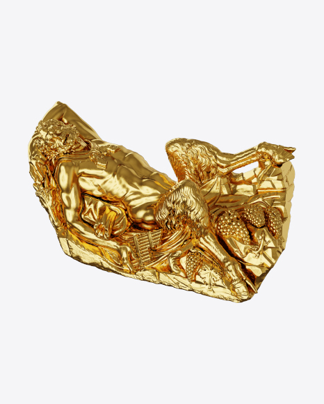Golden Satyr Sculpture PNG
