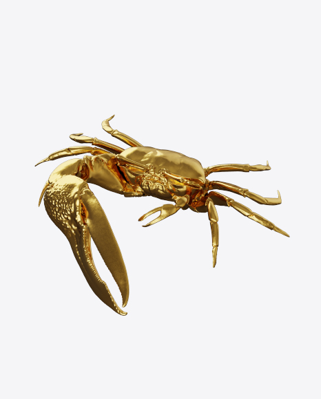 Golden Crab Sculpture PNG