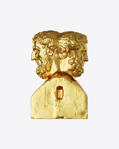 Golden Double Herm of Epicurus and Metrodorus PNG