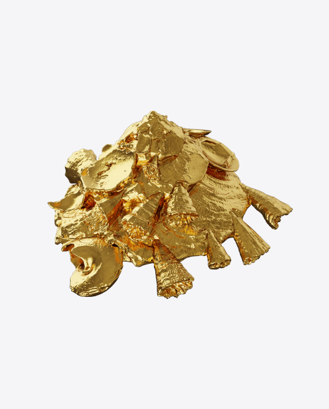 Golden Seashell Sculpture PNG