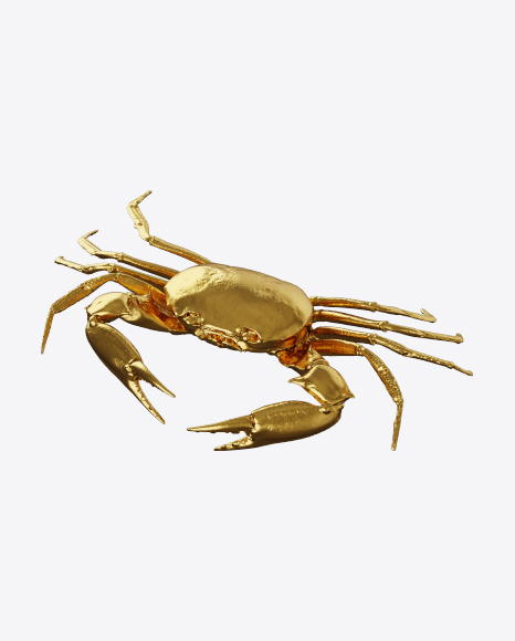 Golden Crab Sculpture PNG
