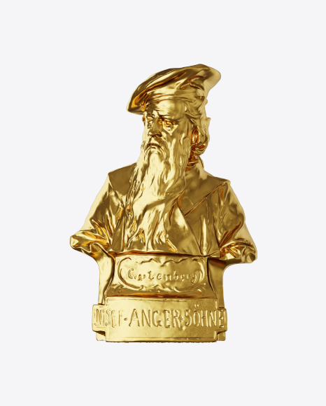 Golden Bust of Gutenberg PNG