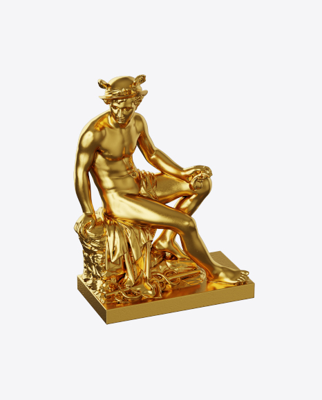 Golden Sculpture of Mercury PNG