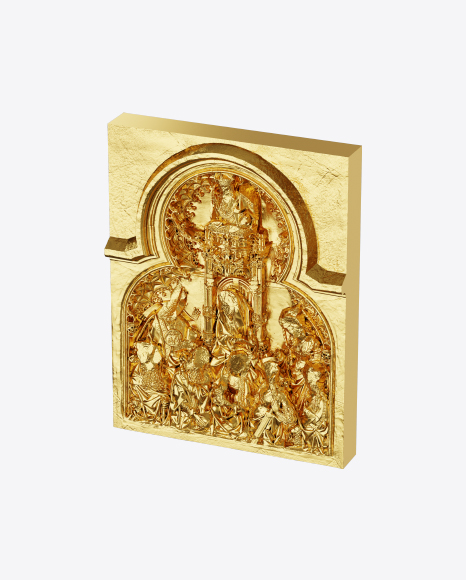Golden St. Anna Retable Bas-Relief PNG