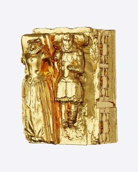 Golden Bas-Relief PNG