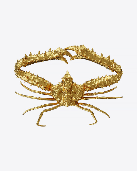 Golden Crab Sculpture PNG
