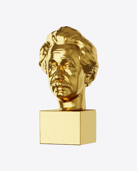 Golden Bust of Einstein PNG