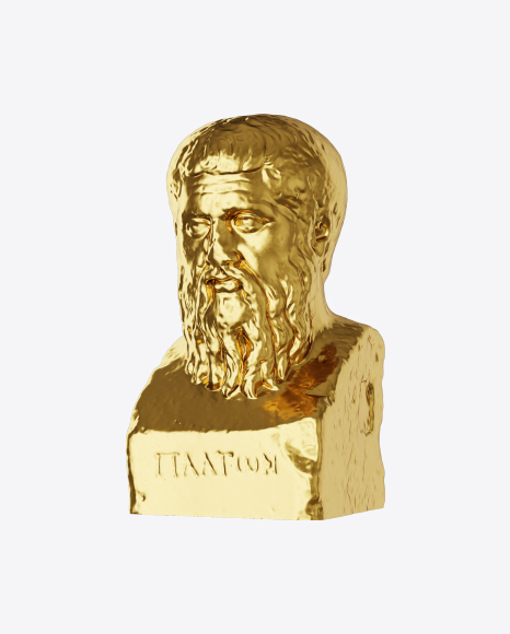 Golden Bust of Plato PNG