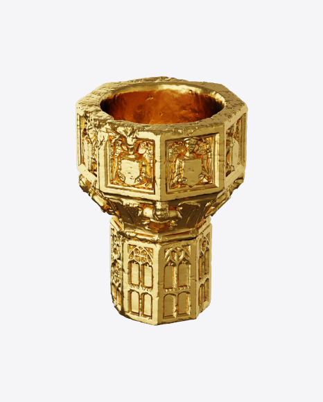 Golden Bas-Relief on Column PNG